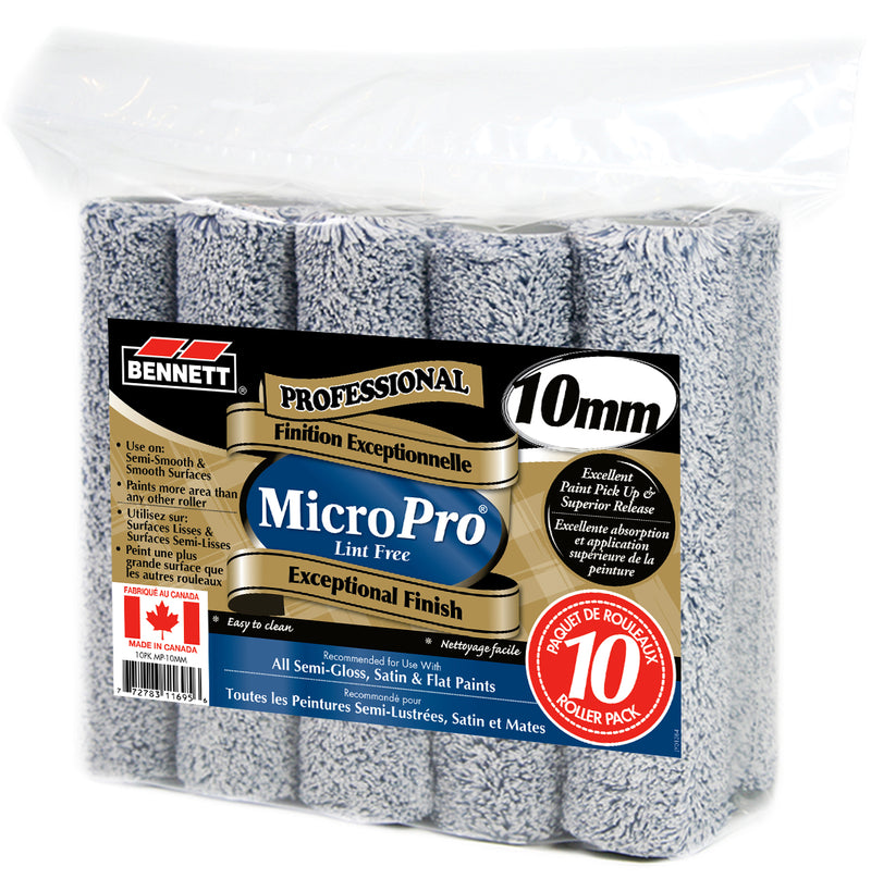 BENNETT Professional Micro Pro 10mm Roller 10 Pack