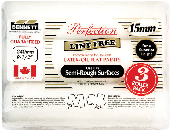 BENNETT Perfection Roller 3PK - Lint-Free - 15 mm x 240 mm